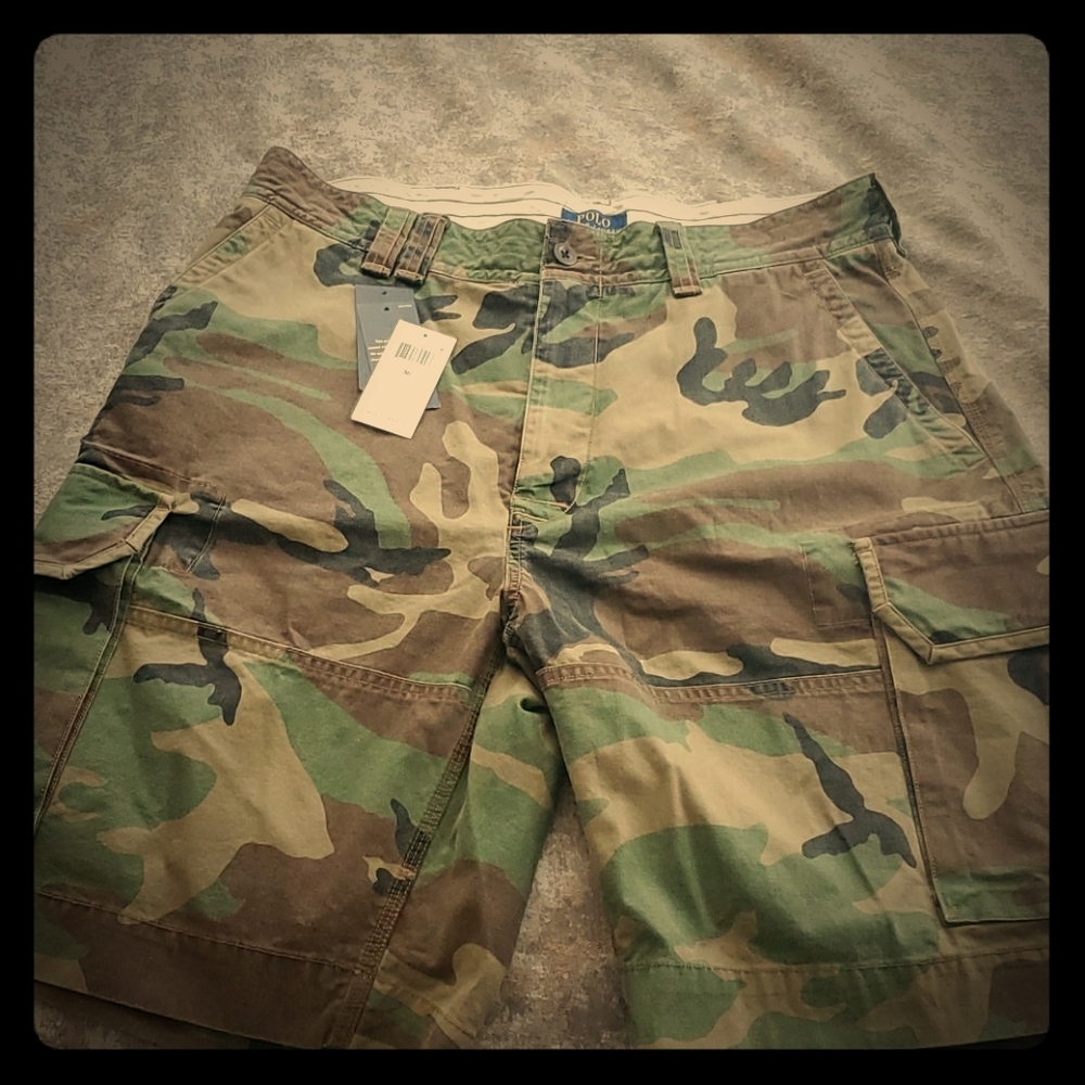 Men's Camo Polo Ralph Lauren Cargo Shorts 36
